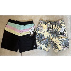 Volcom Stone Bundle NWT 2 Pairs Boys Large Swim Trunks
